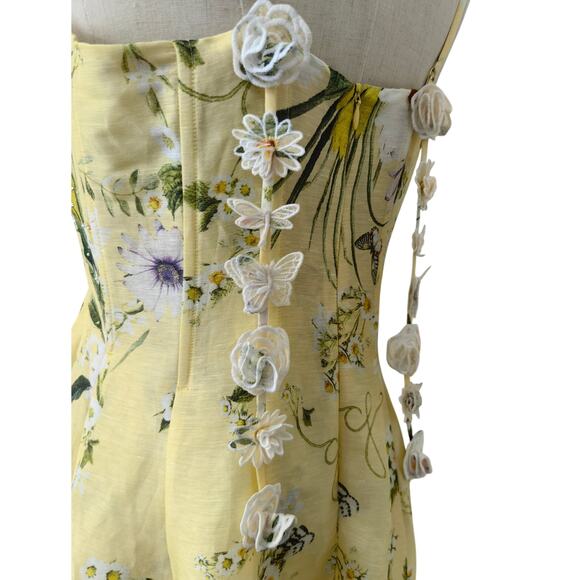 Camilla Daisy Chains Floral Linen-Silk Midi-Dress M - Picture 14 of 15